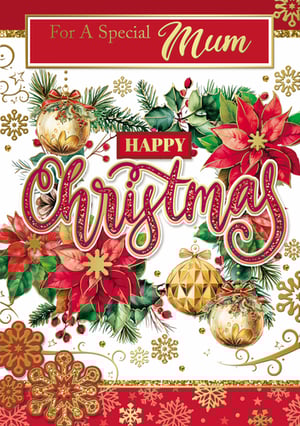 a christmas card that says for a special mum happy christmas