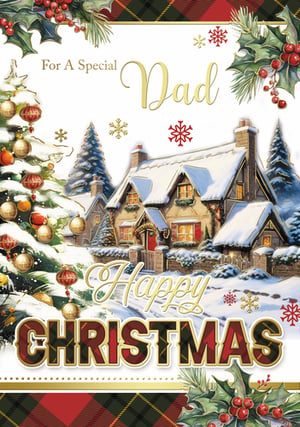 a christmas card for a special dad that says happy christmas