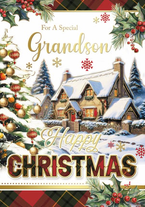 a christmas card for a special grandson