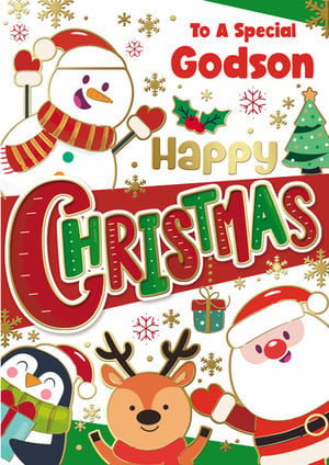 a christmas card that says to a special godson happy christmas