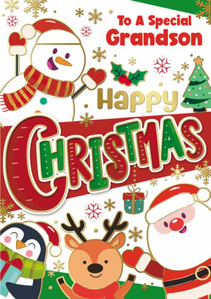 a christmas card that says to a special grandson happy christmas