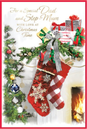 a christmas card for a special dad and step mum