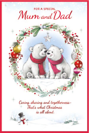 a christmas card for a special mum and dad