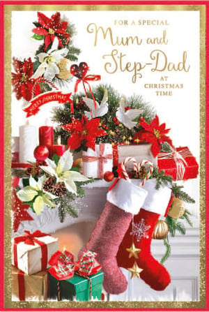 a christmas card for a special mum and step dad