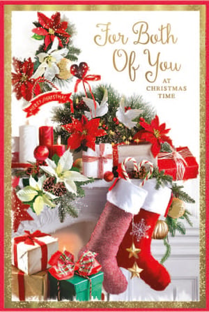 a christmas card that says for both of you at christmas time