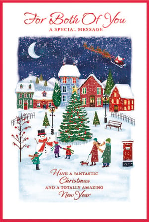 a christmas card that says for both of you