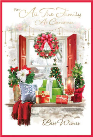 a christmas card that says for all the family at christmas