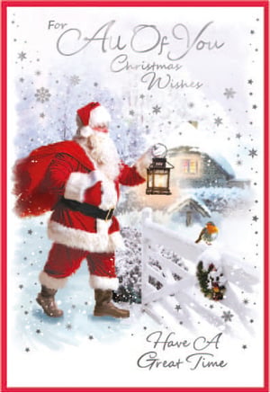 a christmas card that says for all of you christmas wishes
