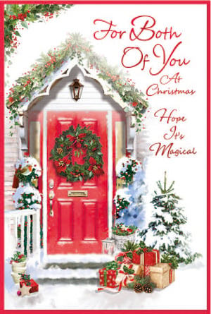 a christmas card that says for both of you at christmas