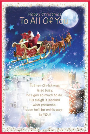 a christmas card that says happy christmas to all of you