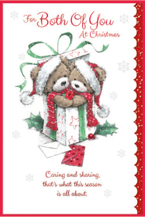 a christmas card that says for both of you at christmas