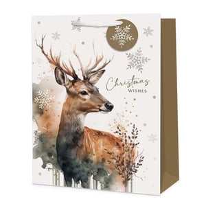 a christmas wishes bag with a deer on it