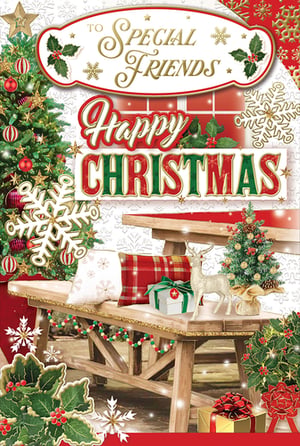 a christmas card that says to special friends happy christmas