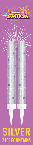 Add a dazzling touch to any special occasion with our 2 Pack Silver Ice Fountains from Celebration Station! These eye-catching fountains are designed to bring a spectacular sparkle to birthdays, anniversaries, or any celebratory event.
Each pack contains two elegant silver ice fountains, perfect for transforming cakes, bottles, or table centrepieces into unforgettable focal points. Featuring a stylish speckled design and a convenient spike base for easy placement, they are a must-have for retailers and event planners looking to offer premium party enhancements. Help your customers create truly memorable moments with these popular silver ice fountains. Supplied by Cube Fireworks Ltd, you can trust in their quality and appeal.