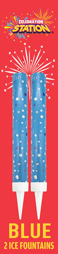 Add a dazzling touch to any celebration with our 2 Pack Blue Ice Fountains from Celebration Station! These vibrant blue ice fountains are adorned with a charming pattern of white and darker blue dots and stars, making them a delightful addition to cakes, desserts, or any party display.
Perfect for birthdays, anniversaries, or any special event, each pack contains two stunning ice fountains designed to create a safe, sparkling spectacle indoors. Easy to use and guaranteed to impress, these blue ice fountains will elevate your festivities and create truly memorable moments. Light up your next gathering with a splash of colour and brilliant sparkle!