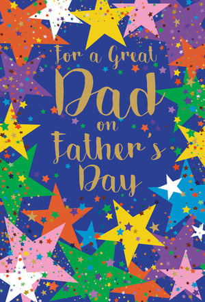 a father 's day card that says for a great dad on father 's day