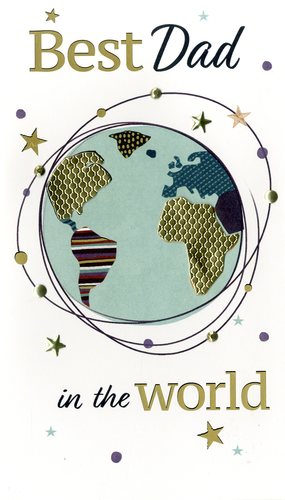 a card that says best dad in the world