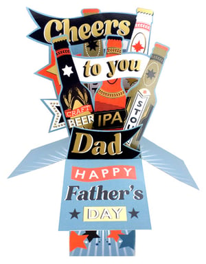 a card that says cheers to you dad happy father 's day