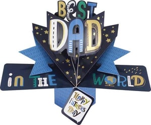 a pop up father 's day card for the best dad in the world .
