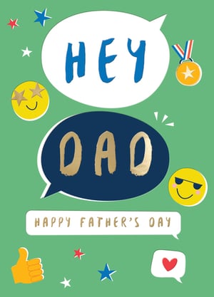 a father 's day card that says hey dad
