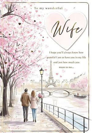 it is a greeting card for a wonderful wife .