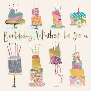 Celebrate in style with our delightful "Open Birthday Female" card, a charming addition to any greeting card collection. From the Great British Card Company, this design features an array of whimsical and vibrant birthday cakes, each adorned with unique patterns and celebratory candles. The elegant golden script, "Birthday Wishes to you," adds a touch of warmth and sophistication.
Perfect for sending heartfelt greetings to any woman on her special day, this eye-catching card is sure to bring a smile. Its playful yet stylish aesthetic makes it a popular choice for customers looking for something truly special. Available in a convenient pack size of 1x6, ensure your shelves are stocked with this beautiful design.