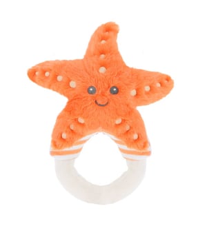 a stuffed starfish with a white ring around it