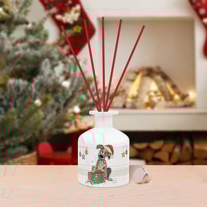 a christmas decoration with a dog wearing a santa hat