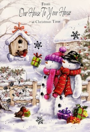a christmas card that says from our house to your house