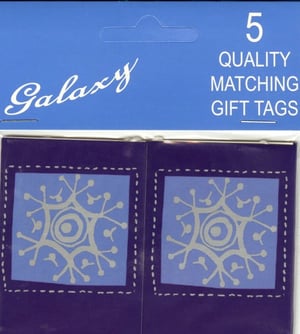 Add a touch of winter charm to your gift-wrapping selection with these delightful 5 Snowflake Gift Tags from International Greetings. Each set contains five quality, matching gift tags, designed to bring a festive elegance to any present.

These tags feature a beautiful light grey snowflake motif, artfully placed on a serene blue square. This is then framed by a subtle dashed border against a rich purple background, creating a sophisticated look. Perfect for Christmas, winter birthdays, or any thoughtful gifting occasion, their stylish design will surely impress.

Available in a convenient 1x6 wholesale pack size, these charming gift tags are an essential addition to your retail offering, ensuring your customers can add that perfect finishing touch.