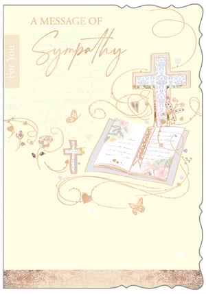 Offer heartfelt comfort with our beautiful 'Sympathy' card, perfect for conveying your sincerest condolences. This elegantly designed card features a delicate palette of soft creams and rose gold accents, creating a truly serene feel. A prominent, ornate cross and an open book, adorned with gentle florals and butterflies, evoke a sense of peace and remembrance. Swirling motifs and subtle glitter details add a touch of understated beauty.
Crafted by Out of The Blue Studios Ltd., these cards are ideal for retailers looking to provide a thoughtful and comforting option for their customers. Each pack contains 6 cards, ensuring you're well-stocked to meet demand. A truly touching way to express support during difficult times.