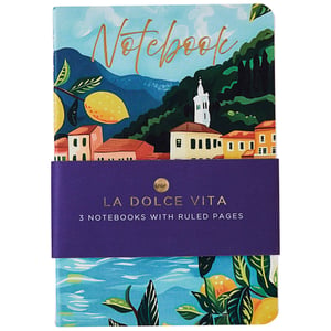 a la dolce vita notebook with ruled pages