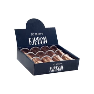 a box of 10 metre ribbon sits on a table