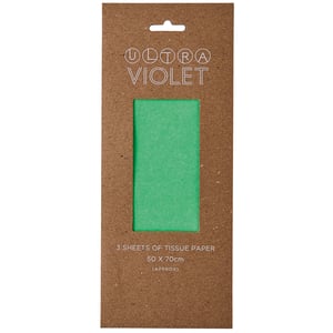 a package of green tissue paper that says ultra violet