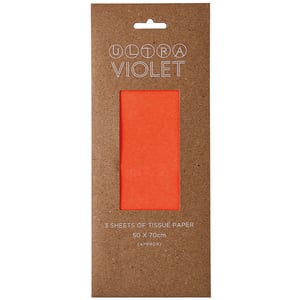 a package of 3 sheets of orange tissue paper