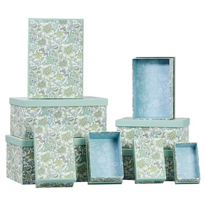 a group of boxes are stacked on top of each other