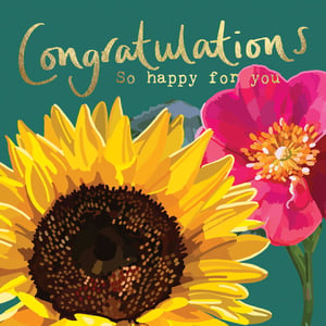 a card that says congratulations so happy for you
