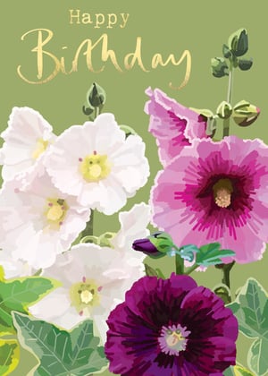 a birthday card with flowers and the words happy birthday