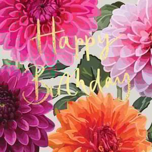 a birthday card with flowers and the words happy birthday