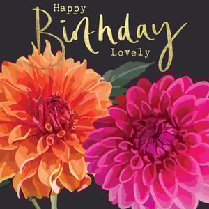 a birthday card with flowers and the words happy birthday lovely