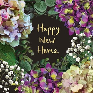 a greeting card that says happy new home