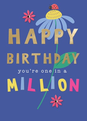 a birthday card that says happy birthday you 're one in a million