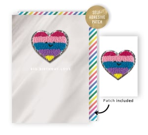 a birthday card with a rainbow heart and the words big birthday love