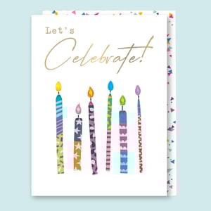 a birthday card that says let 's celebrate