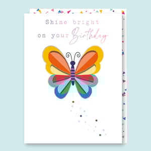 a birthday card that says shine bright on your birthday