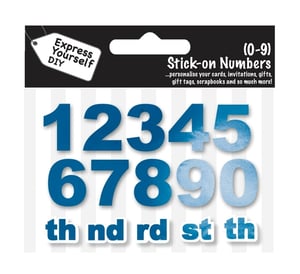 a package of stick-on numbers that says express yourself diy