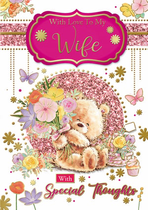 a card that says with love to my wife with special thoughts