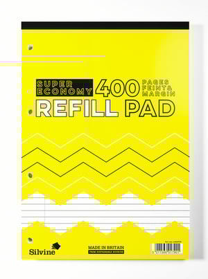 A yellow super economy pad with 200 sheets.