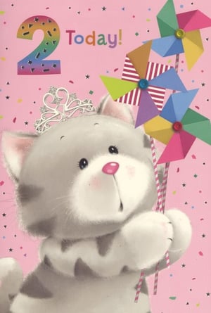 A birthday card for a little girl with a mouse holding a balloon.