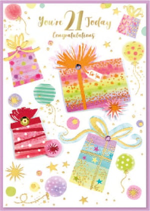 a birthday card that says you 're 21 today